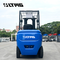 Chariot élévateur à fourche électrique au lithium LTMG 4 tonnes 80V avec batterie à tirage latéral FB40 4000kg, chariot élévateur contrepoids à 4 roues avec chargeur rapide