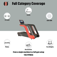 Tapis de course commercial avec écran tactile, main courante pleine longueur, plateforme à courroie plate et boîtier renforcé pour équipement de fitness