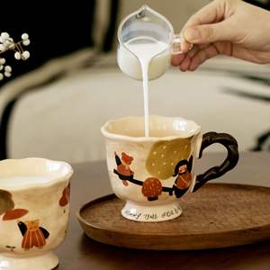 Tasse en céramique artistique et mignonne pour la maison, tasse à eau pour femmes, tasse en céramique de bureau, tasse à lait et à café - Product Image 4