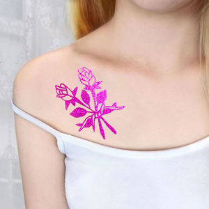 Autocollants de tatouage temporaires au laser, imperméables, métalliques, <span class=keywords><strong>à</strong></span> transfert par film, sans papier, pour le corps et le visage, style indien, blanc - Product Image 1