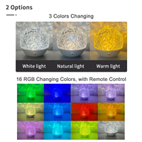 Lampe de nuit boule de cristal Art 3D de haute qualité gradation tactile avec télécommande RVB LED lampe de bureau de table de luxe