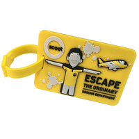 Offre spéciale, étiquette de bagage en PVC souple 3D personnalisée, caméra de dessin animé, étiquette de bagage en caoutchouc souple goutte à goutte, étiquette volante d'embarquement de voyage