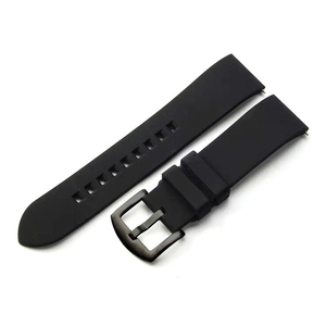 HUANLONG 19/21/22/24mm <b>Silicone</b> <b>Rubber</b> Watch Band, Curved End Breathable Comfortable Strap - Product Image 2