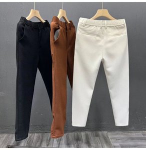 <span class=keywords><strong>Pantalon</strong></span> de costume décontracté pour hommes, coupe droite et ajustée, avec fermeture éclair, style tendance, version printemps-automne, le plus vendu, pour hommes d'affaires - Product Image 2