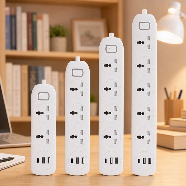 EU UK Multi Plug Power Strip Extension Socket with 2 USB a and 1 USB C Output Ports 2-4 AC Outlets 3m Cable