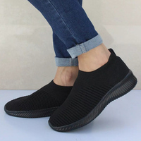 Baskets pour femmes grande taille, légères, rehaussantes, à enfiler, en maille, style mocassin, pour la course, le sport, l'extérieur et les loisirs