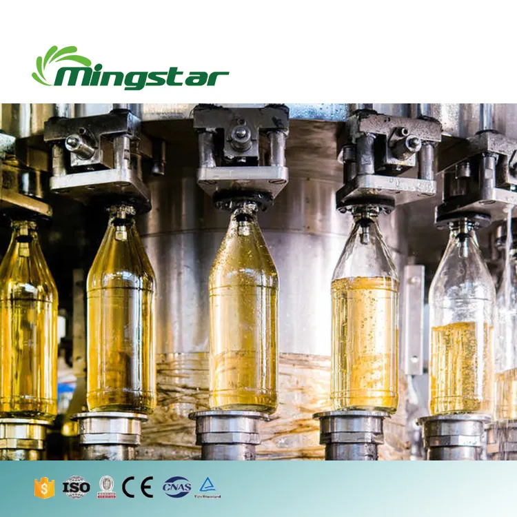 ماكينة تلقائية لصنع تعبئة المياه من الزجاج 3 في 1 من مصنعي الصودا ، ماكينة ming star لصنع الماء الطري
