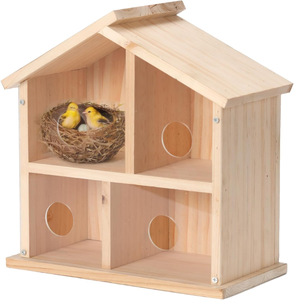 Raam Vogel Huizen Voor Buiten Houten Vogelhuisje Buitenshuis Hout Vogel Nest Transparant Ontwerp Voor Eenvoudige Observatie - Product Image 1