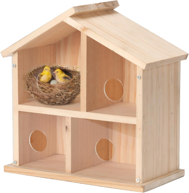 Window Bird Houses for Outside Wooden Birdhouse Outdoors Wood Bird Nest Transparent Design for Easy Observation
