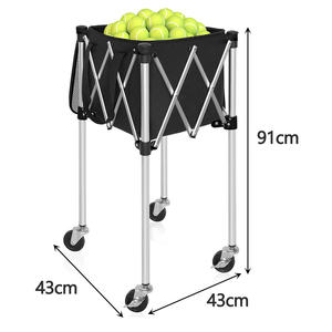 Opvouwbare Tennismand En Opvouwbare Grote Opslag Verplaatsbare Trolleymand Tennisbal Pickleball Kar Tennisbalkar - Product Image 5