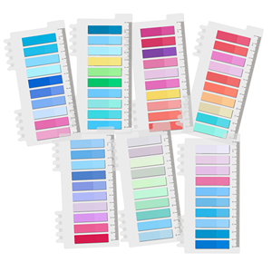 1400 Sheet Pet Self-Adhesive Sticky Notes 7 Styles with Index Tabs/Divider Morandi Color Fresh Memo <b>Pad</b> Label Sticker - Product Image 1