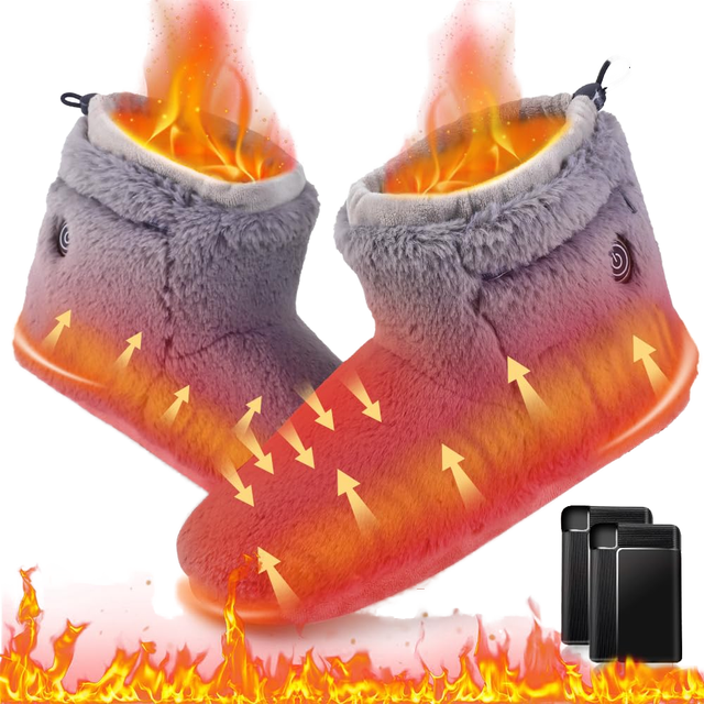 Electric Outdoor Slippers Foot Warmer Double-Sided Heating Cordless 5-Stage Temp Control Quick Warmth 2x8000mAh Batteries