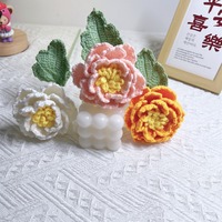 2025 bunga Crochet dekoratif bunga Crochet bunga Crochet buatan tangan cantik ornamen rajutan tangan