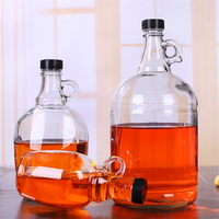 Grand récipient vintage de 1l 2l 3l 4l pour jus de fruits lait eau verre à fermenter bouteille de trempage de vin en verre avec poignée