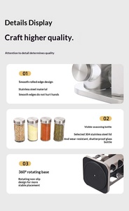 Wholesale New Style Rotating Tray Spice <b>Rack</b> with Round Bottle Stainless Steel <b>Kitchen</b> Organizer Pantry Cabinet for Seasoning - Product Image 4
