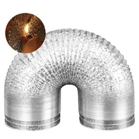 Tuyau de ventilation flexible en aluminium de 4 pouces - 1,5 m (5 pi) - Conduit résistant au feu pour espaces étroits et camping-cars - Installation facile