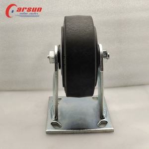 Roulettes CARSUN à plaque supérieure, roues TPR noires de 5 pouces, robustes, industrielles, avec roulements en acier et protections filetées pour la base - Product Image 4