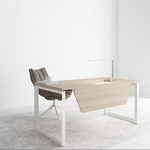 Escritorio de oficina contemporáneo LCN, marco de acero de buena calidad, laminado superior, nuevas oficinas, gimnasio en casa, diseño moderno, muebles de oficina versátiles - Product Image 1