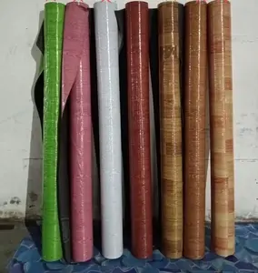 חם למכור PVC רצפת דבק רצפת עור מלט פלסטיק מחצלת עם דביק אור בצבע עץ מוצק שטיח רול