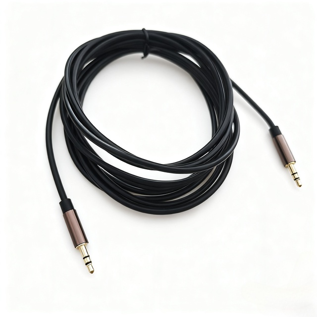 AUX 3.5mm Monaural Audio Cable with PVC Jacket and Combination Shielding Male to Male Connector for Speakers