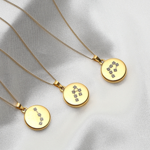 Colgante de plata y acero inoxidable <span class=keywords><strong>con</strong></span> diseño del horóscopo, collar <span class=keywords><strong>con</strong></span> colgante de oro de 18k y 12 signos del zodiaco - Product Image 6