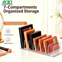 7 Grids Kotak Penyimpanan Makeup Akrilik Transparan, Tempat Eyeshadow & Blush yang Kokoh, Baki Penyimpanan untuk Laci & Meja Rias