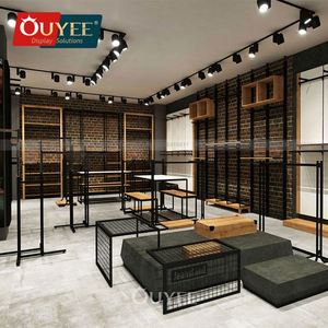 Magasin de vêtements pour hommes Design d'intérieur Vente en gros Vêtements Boutique Présentoir Vêtements Présentoir Vêtements Magasin Meubles - Product Image 3