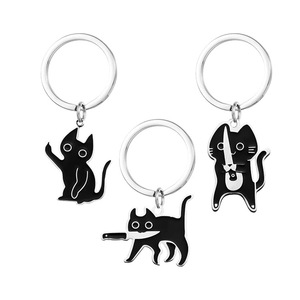 Divertido Llavero de Gato Negro de Dibujos Animados, Colgante de Aleación de Zinc, Regalo - Product Image 4