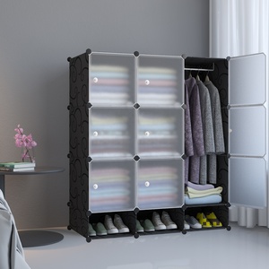 Porte-vêtements pliable multifonctionnel en plastique, armoire, porte-chaussures, organisateur de vêtements suspendus pour la chambre à coucher, meubles de maison - Product Image 6