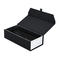 Boîte cadeau personnalisée en carton noir avec gaufrage et pelliculage mat, fermeture magnétique, pour emballage cosmétique de luxe moderne, recyclable