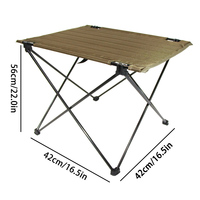 Table de camping pliante légère et portable en tissu Oxford, bureau de pique-nique extérieur avec poche de rangement, robuste, imperméable et antidérapante
