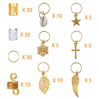 140 Stück Set Verstellbare Perlen Geflecht Schmuck Haars pangen Manschette Flechten Zubehör Metallring Dreadlocks Röhren Dekoration Haar ringe
