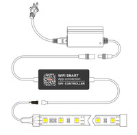 Tuya WiFi Smart LED SPI Contrôleur DC5-24V 12A 288W 200 Pixel Magic Color Dimmer pour 2811 WS2812B Adressable RGBIC Strip Light