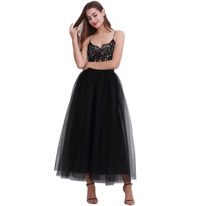 <span class=keywords><strong>Jupe</strong></span> <span class=keywords><strong>femme</strong></span> taille haute couleur unie élégante <span class=keywords><strong>jupe</strong></span> tutu bouffante en <span class=keywords><strong>tulle</strong></span> doux ligne A - Product Image 1