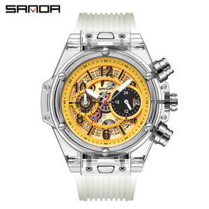 SANDA Creative à la mode 3D évidé montre plaque luminescente 24 heures hommes montre à Quartz Cool et fier - Product Image 5