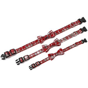 Collar de perro con lazo de lujo de diseñador personalizado de Navidad al por mayor de fábrica, collares y correas desmontables ajustables para mascotas para perros pequeños - Product Image 2