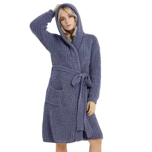 YLY柔软保暖舒适100% 涤纶女式浴袍针织冬季高品质睡衣家用OEKO-TEX