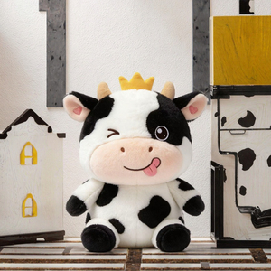 Divertido Peluche de Búfalo con Corona, Lindo Juguete de Peluche de <span class=keywords><strong>Vaca</strong></span>, Regalo de Peluche para Máquina de Garra de Arcade - Product Image 4