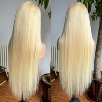 Perruque complète en dentelle frontale de 613 36 38 pouces, cheveux humains bruts russes, sans colle et invisibles, lisses comme des baguettes, cuticules alignées, fournisseurs
