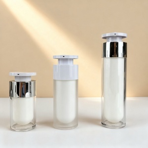 Wholesale Skin Care Cosmetics Airless <b>Bottle</b> 30ml Frosted Plastic Airless <b>Pump</b> <b>Bottle</b> 50ml Airless <b>Bottle</b> with Silver Cap - Product Image 2