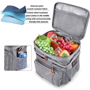 Sac isotherme de pique-nique portable à double couche de grande capacité imperméable pour la pêche en plein air avec logo personnalisé - Product Image 2