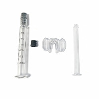 Seringue en verre Luer Lock de 3 ml de qualité supérieure, distributeur de liquide cosmétique avec bouchon en caoutchouc à double joint et tige de couleur personnalisable