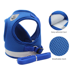 Harnais pour chien personnalisé en gros sans traction ensemble de harnais pour animaux de compagnie réglable bas quantité minimale de commande laisse et harnais pour animaux de compagnie en maille respirante - Product Image 3