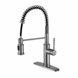 Modern Kitchen Faucet 304 Stainless Steel Single Handle Pull Out <b>Spray</b> Deck <b>Mounted</b> Ceramic Valve Core - Product Image 4
