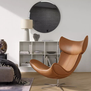Chaise d'appoint en cuir véritable créative <span class=keywords><strong>Boconcept</strong></span> Salon Villa Balcon Chaise longue Chaise design - Product Image 2
