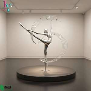 Escultura Contemporánea de Bailarina de Ballet en Acero Inoxidable, Elegante y Personalizada, para Espacios Comerciales, Parques y Paisajes - Product Image 3