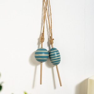 Adornos Colgantes de Pared de Madera Mediterráneos, Ovalados, con Cuerda, Decoración para el Hogar - Product Image 3