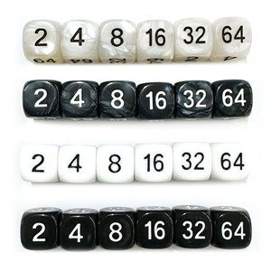 Backgammon ngọc trai xúc xắc thiết lập màu đen trắng marbelized tăng gấp đôi <span class=keywords><strong>Cube</strong></span> 16mm xúc xắc cho giải trí - Product Image 3