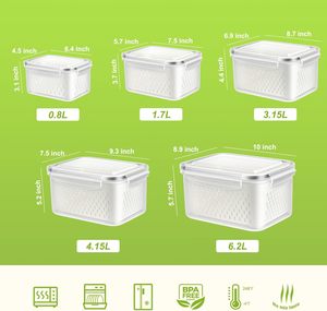 Cestino di scarico a doppio strato in plastica Kichen utensili per uso alimentare accessori da cucina cesto con coperchio per frutta e verdura - Product Image 2