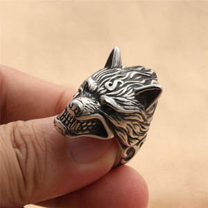 <b>Wolf</b> Animal <b>Ring</b> Stainless Steel Men's Punk Style Retro Jewelry Gift Silver Gold 24027 - Product Image 1